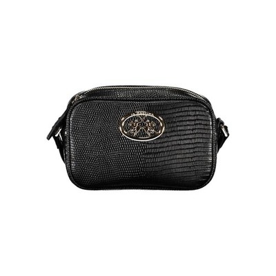 La Martina Black Polyurethane Women Handbag 100% Authentic