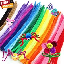 100pcs Cleaners Chenille Stems Assorted Colours High Quality Craft Set Big Pipe
