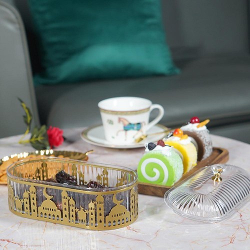 Dessert Food Tray Wrought Iron Tray Decorations For Home Ramadan. Islamic I Q7K6 - Photo 6/12