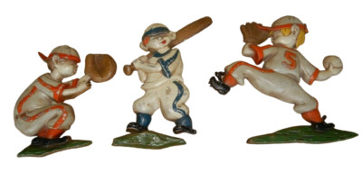 ビンテージ 1970年 ベースボール 壁掛け SEXTON社 野球 Vintage Sexton 1970 cast aluminum baseball players 3 piece