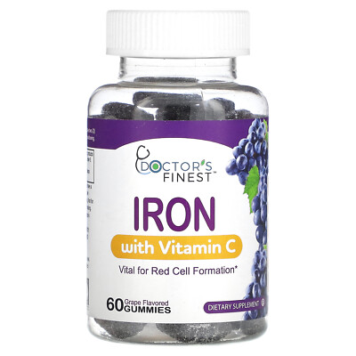 Iron with Vitamin C, Grape, 60 Gummies