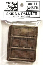 HO Scale Tichy Train Group 8171 Wood Skids & Pallets pkg (36)