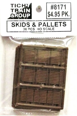 HO Scale Wood Skids & Pallets Kit By Tichy Train Group - 36 Unassembled Pieces, Brown 4 thumbnail image