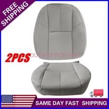 Driver Bottom & Top Leather Seat Cover Gray For 07-14 Chevy Avalanche Silverado
