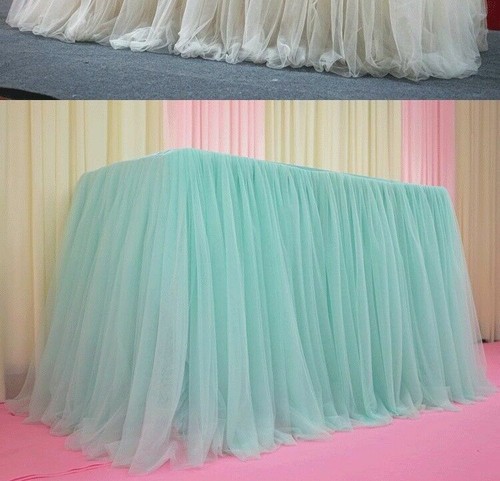 Tutu Tulle Table Skirt Tablecloth Wedding Birthday Party Baby Cute Romantic Deco - Picture 10 of 23