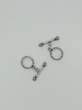14x13mm Antique Silver Plated Pewter Toggle Clasps 4 Sets