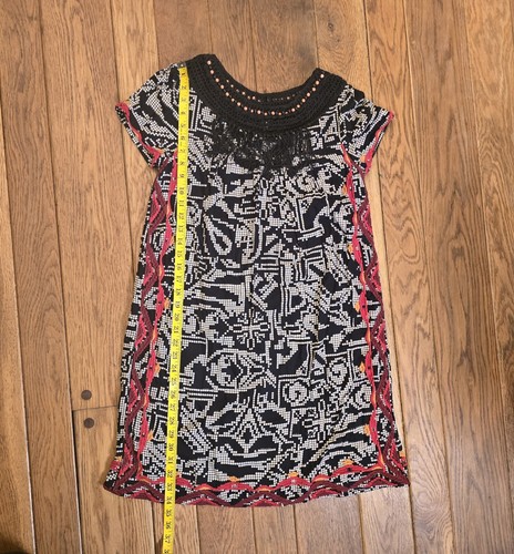 Floreat Anthropologie Abelia Shift Dress Beaded Embroidered Mosaic Print Small - Picture 9 of 9
