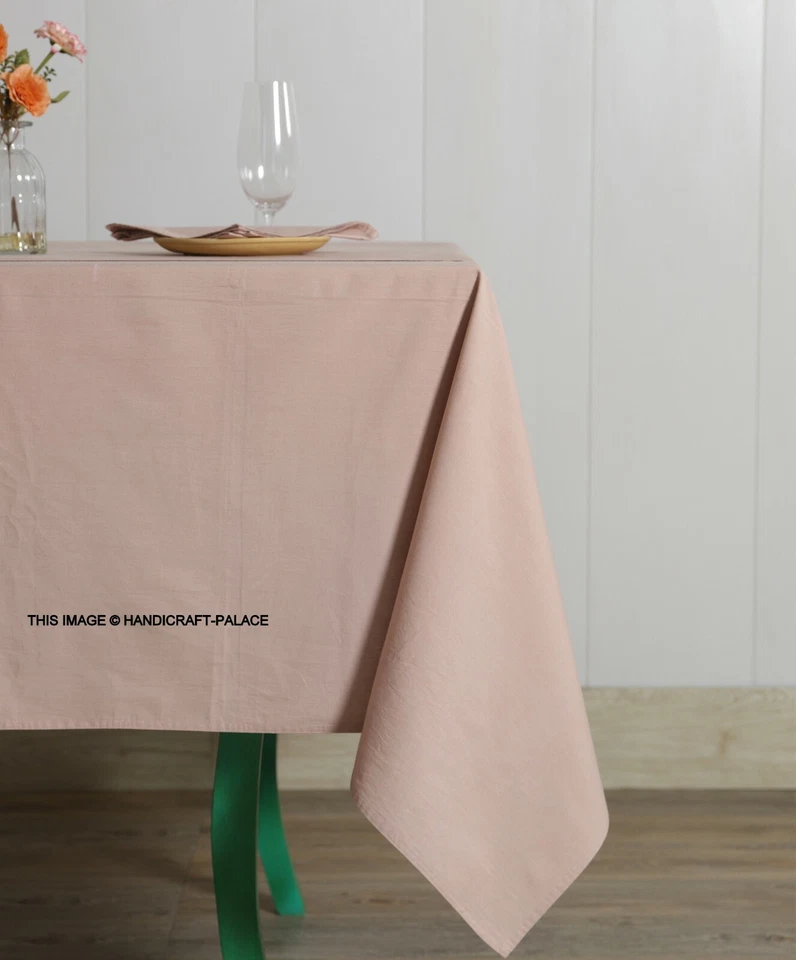 Vintage Cotton Linen Tablecloth Rectangle Table Cloth Cover Dining Party Decor - Image 2 of 4