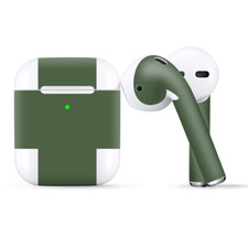 Skins Wraps compatible for Apple Airpods Solid Olive Green