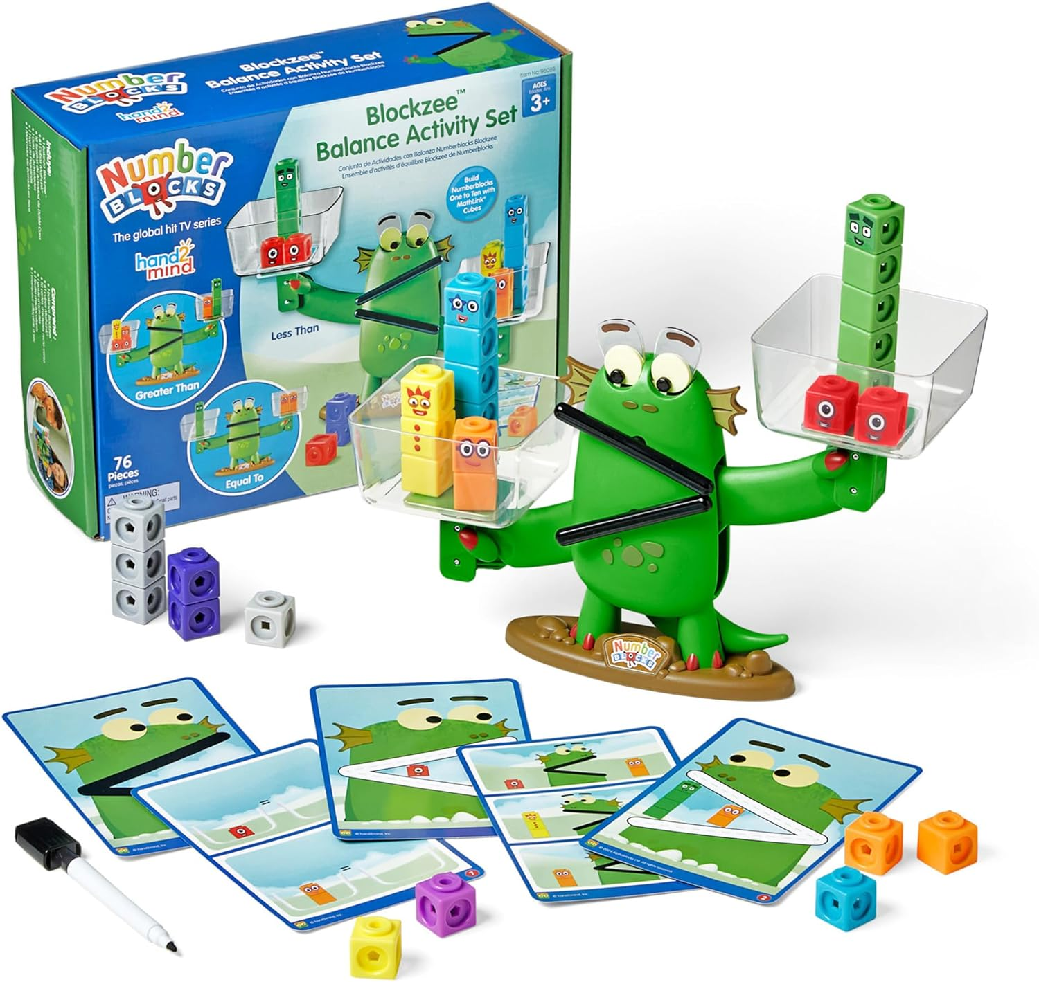 Numberblocks Blockzee Balance Activity Set, 61 Mathlink Cubes, Balance Scale, Co