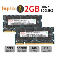 Hynix 4GB 2x 2GB DDR2 800MHz PC2-6400S 2Rx8 200Pin SODIMM Laptop Memory RAM LUS