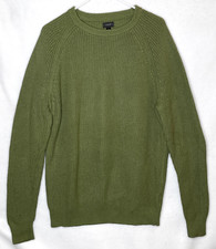 J Crew Cotton Knit Sweater Mens Olive Green Size XL