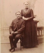 Victorian Antique Cabinet Card Photo of a Married Couple
