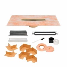Schluter Systems KERDI-LINE-VARIO Linear Drain Flange Kit, 2" ABS  PVC KLVR2FLK
