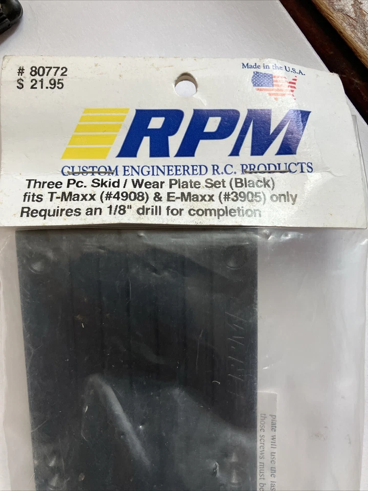 80772 RPM THREE PC SKID/WEAR PLATE SET FITS T-MAXX #4098 AND E-MAXX #3905 - Image 3 of 4