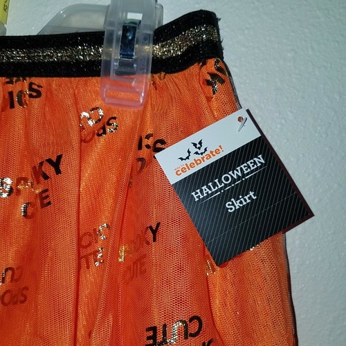 NWT Spooky Cute Halloween Skirt Tutu Tulle Girl Large 10-12 XL 14-16 Orange Gold - Picture 2 of 9