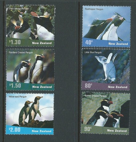 Nouvelle-Zélande 2001 Pingouins Ensemble De 6 Très Bien Utilisé - Photo 1/1