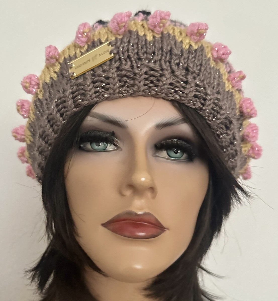 Hand Knits 2 Love Slouch Beanie Hat Fair-isle 3D Bubbles  display picture 1