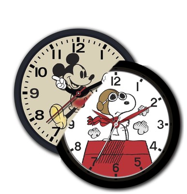 10 Inch Wall Clocks - Mickey Mouse or Snoopy - ANALOG DISPLAY - BRAND NEW