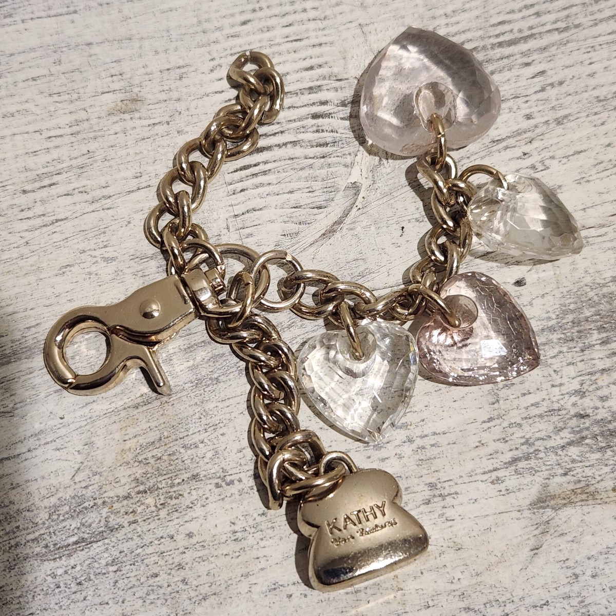 Vintage Kathy Van Zeeland Purse Hearts Keychain D-Ring Clasp