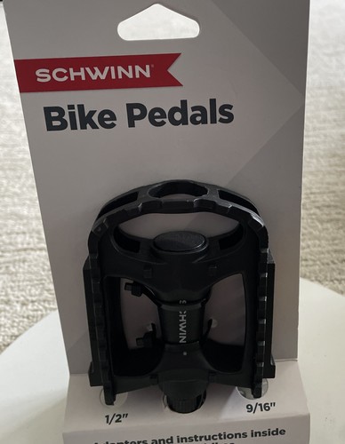 Schwinn Black Universal Bicycle Pedals Set Pair 1/2" 9/16” Spindles SW80246 - 第 3/4 張圖片