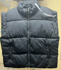 Missguided Women’s Black Boxy Lipped Shoulder Padded Puffer Vest Us Size 14 Nwt