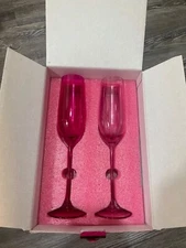 Dragon Glassware X Barbie Champagne Flutes 8 Oz Capacity Set Of 2