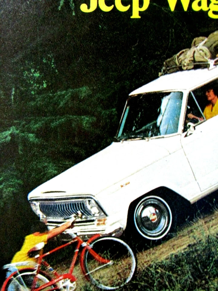 Jeep Wagoneer 1966 de colección dos veces el control en peligro anuncio impreso original 8,5 x 11" Foto 4 de 4