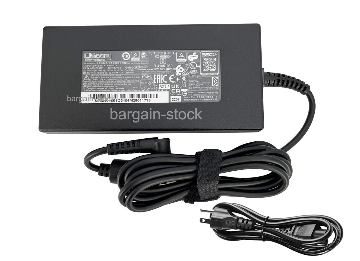 Original 20V 7.5A 150W AC Adapter Charger For MSI Katana GF76 11UD