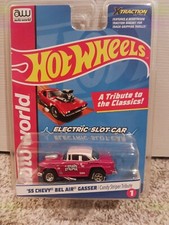 Auto World Hot Wheels Tribute 55 Chevy Gasser Candy Striper Slot Car, In-Stock