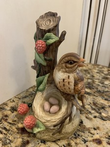 Gorham Gallery Birds Vignette Collection Song Sparrow Bird Figurine Nest Ebay