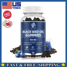 Pure Supplement 60 Gummies with Black Seed Oil-Energy Boost,Immune Support