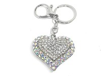 SchlüSselanhäNger TaschenanhäNger Herz Mit Klarem Und Irisierendem Strass 5Cm