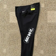 The Nike One Leggings Pants Mid Rise Just Do It Training CV5839-010 Women's S