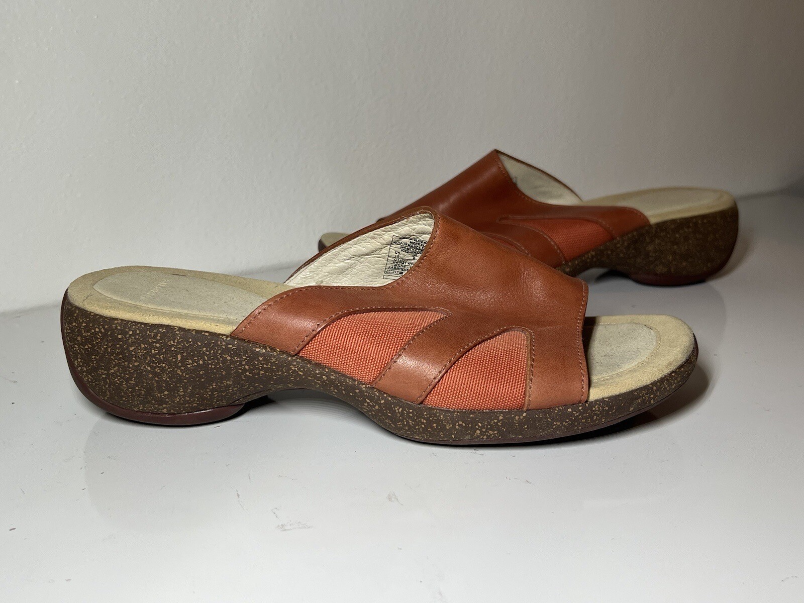 Sandali da donna Merrell meridiana rossa argilla slip on tacchi a zeppa taglia 10