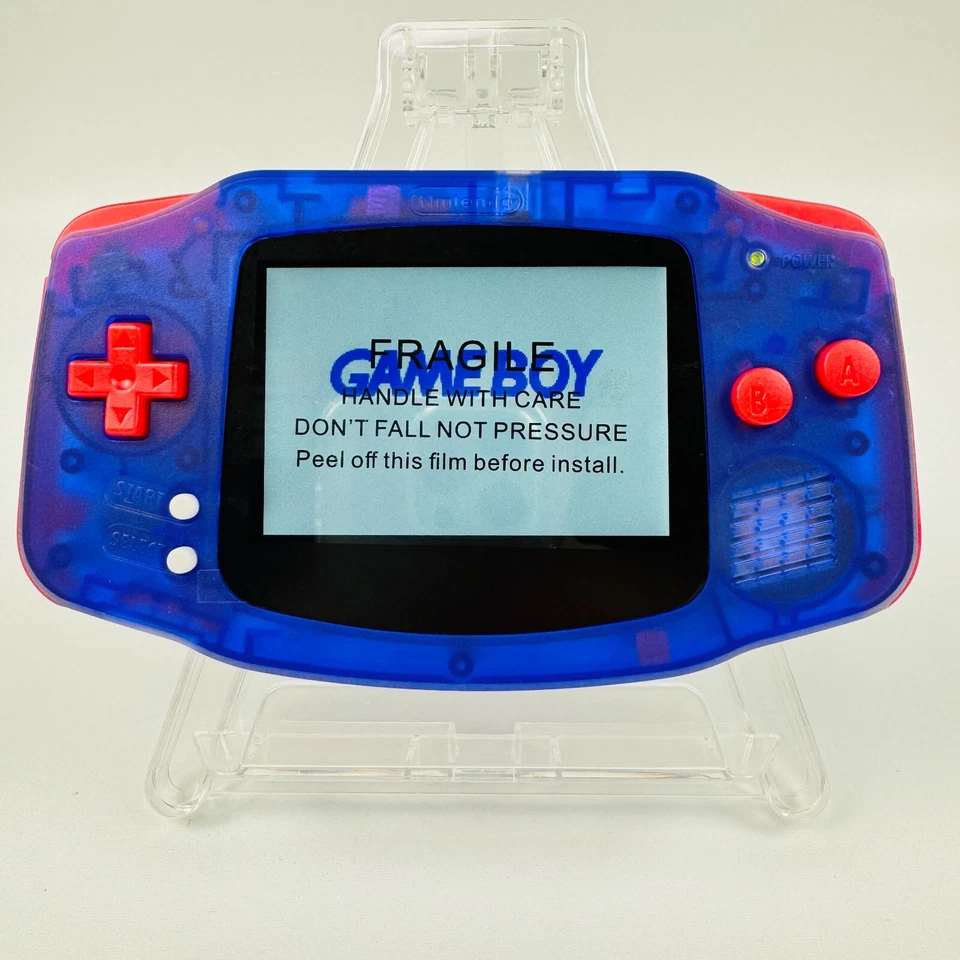 Game Boy Advance GBA Custom Console iPS V5 Backlit LCD Mod color Purple & Red - Image 2 of 4