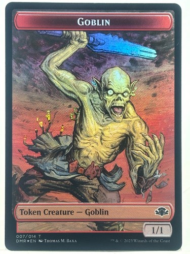 MTG Bird Illusion (0005) // Goblin (0008) Double-Sided Token 