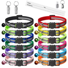 Extodry 14 Pack Reflective-Breakaway Cat Collars with Bells,Safety Buckle 