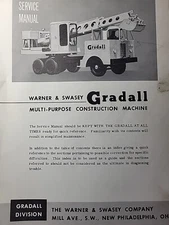 Gradall Warner Swasey 1957 Multi Crane Hydraulic Service Maintenance Manual