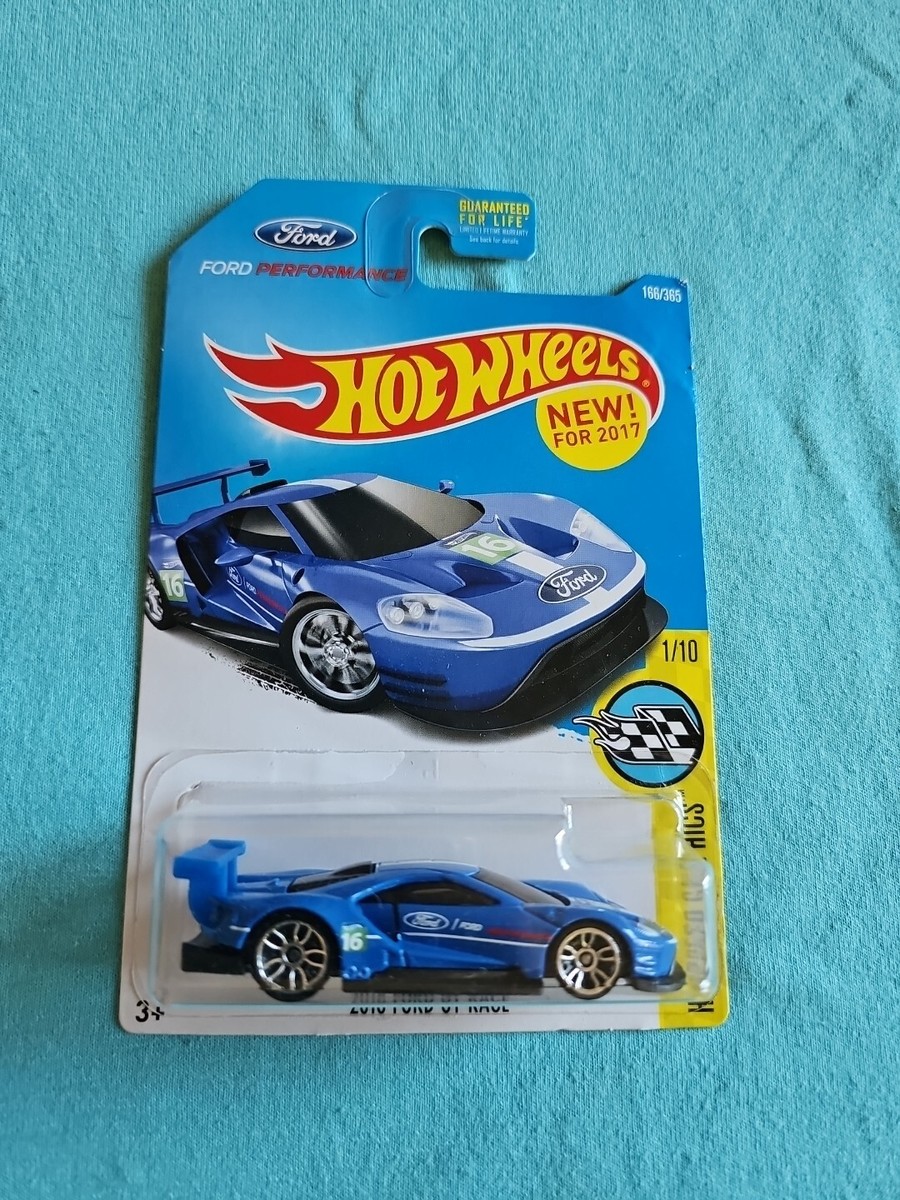 2017 Hot Wheels '16 FORD GT RACE Blue 166/365 LITTLE BEND Speed
