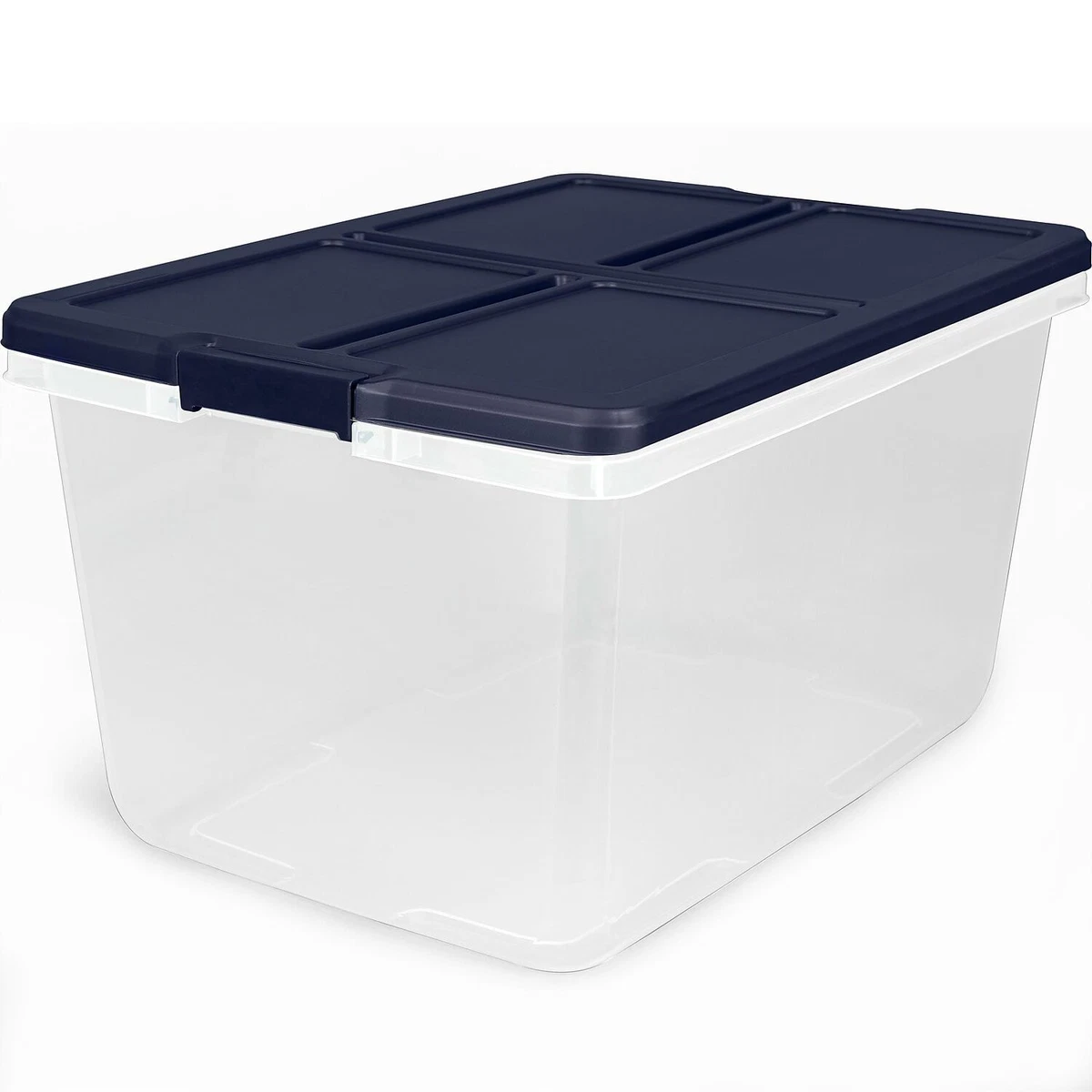 Home Logic 66 Qt. Latch Lid Storage Bins Clear/White 6/Pack (7105)