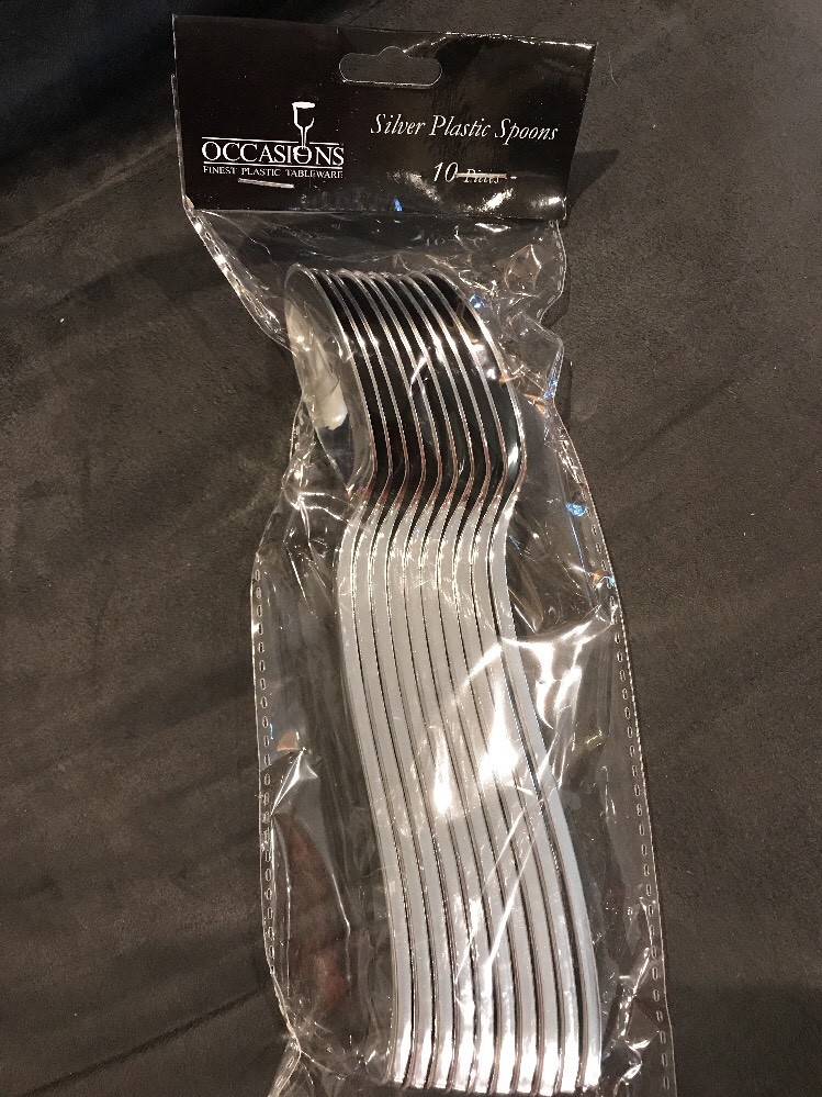 Occasions Silver Wedding Birthday Party Tableware Cutlery Plastic