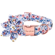 Uniqe Style Paws Flower Dog Collar Rose Adjustable Girl Dog Collar with Flowe...