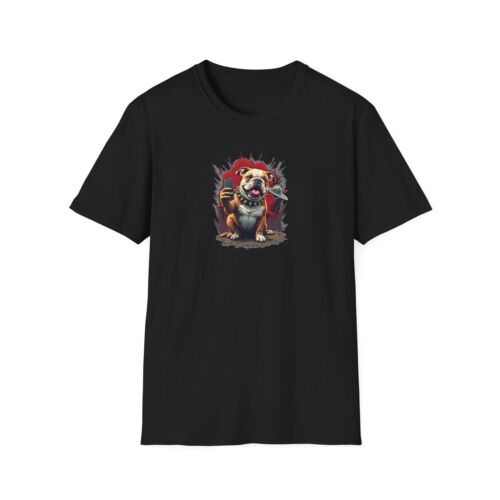 Bulldog Taking Selfy with Flying Saucer, Alien, Funny, Dogs, Softstyle T-Shirt - Picture 2 of 17
