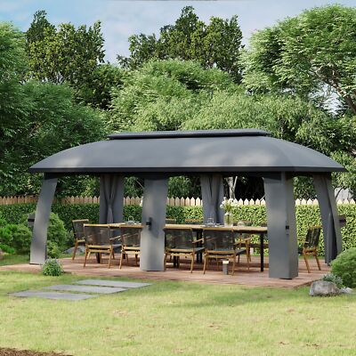 10' x 20' Outdoor Patio Gazebo Canopy Tent with Mosquito Netting