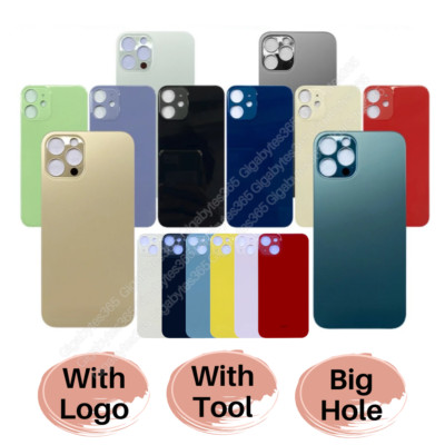 Lot 5X For iPhone 15 14 13 12 11 Pro XR XS Big Hole Back Glass Cover Replacement