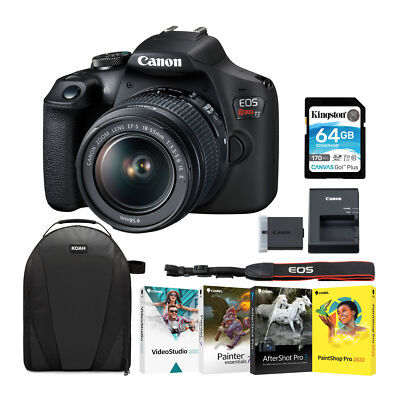 Canon USA EOS Rebel T7 with EF-S 18-55mm IS II Lens Memory Premier Bundle
