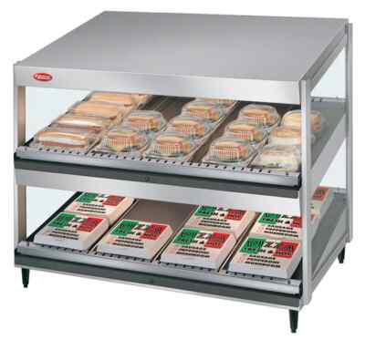 Hatco GRSDS-30D-120-QS 30'' Slanted Merchandising Display Warmer Dual Shelf