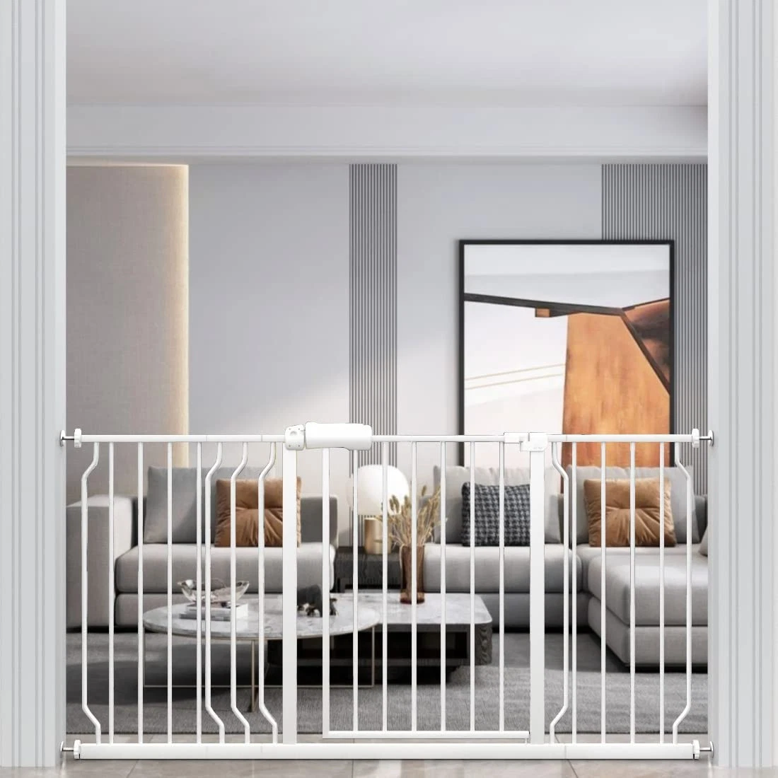 WAOWAO 62" Extra Wide Baby Gate,Pressure Mount Walk-Thru Auto Close Safety White
Opens in a new wind