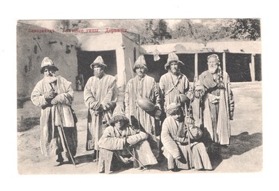 258 Uzbekistan Samarkand Dervishes types postcard c1910